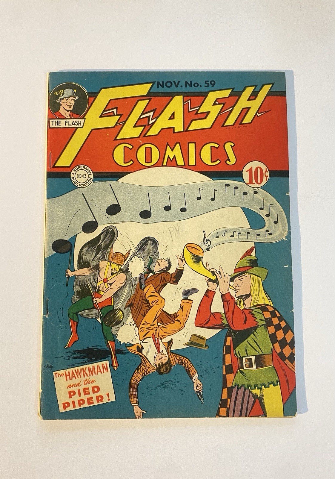 FLASH COMICS #59 DC 1944 Sheldon Moldoff HAWKMAN Cover  Nice 