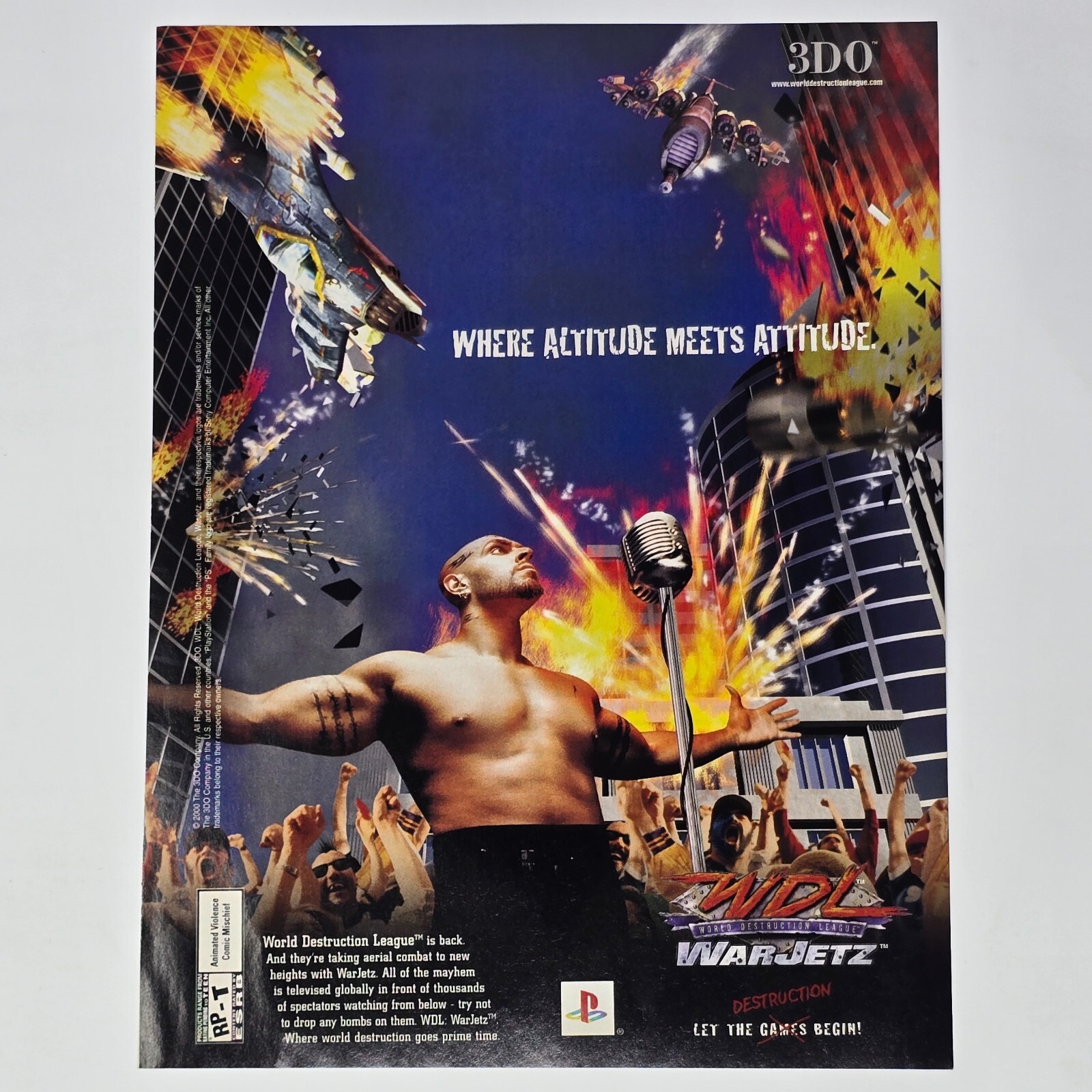 World Destruction League WDL WarJetz Sony PS1 Altitude Print Ad/Poster Promo Art
