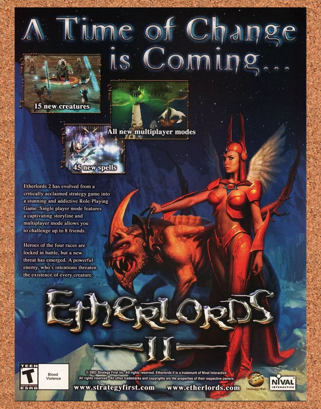 Etherlords 2 PC II Original 2004 Ad Authentic Online RPG Video Game Promo v1