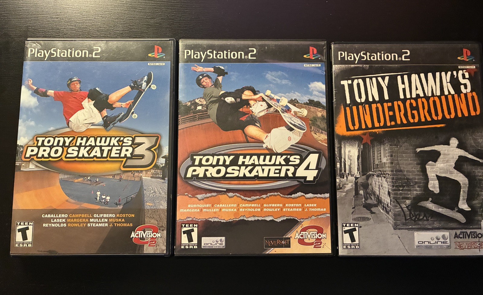 PS2 Tony Hawk's Pro Skater 3 + 4  & Underground bundle (PlayStation 2)  CIB 