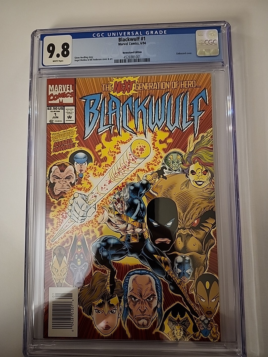 Blackwulf #1 CGC 9.8 Rare NEWSSTAND White Pages 1994