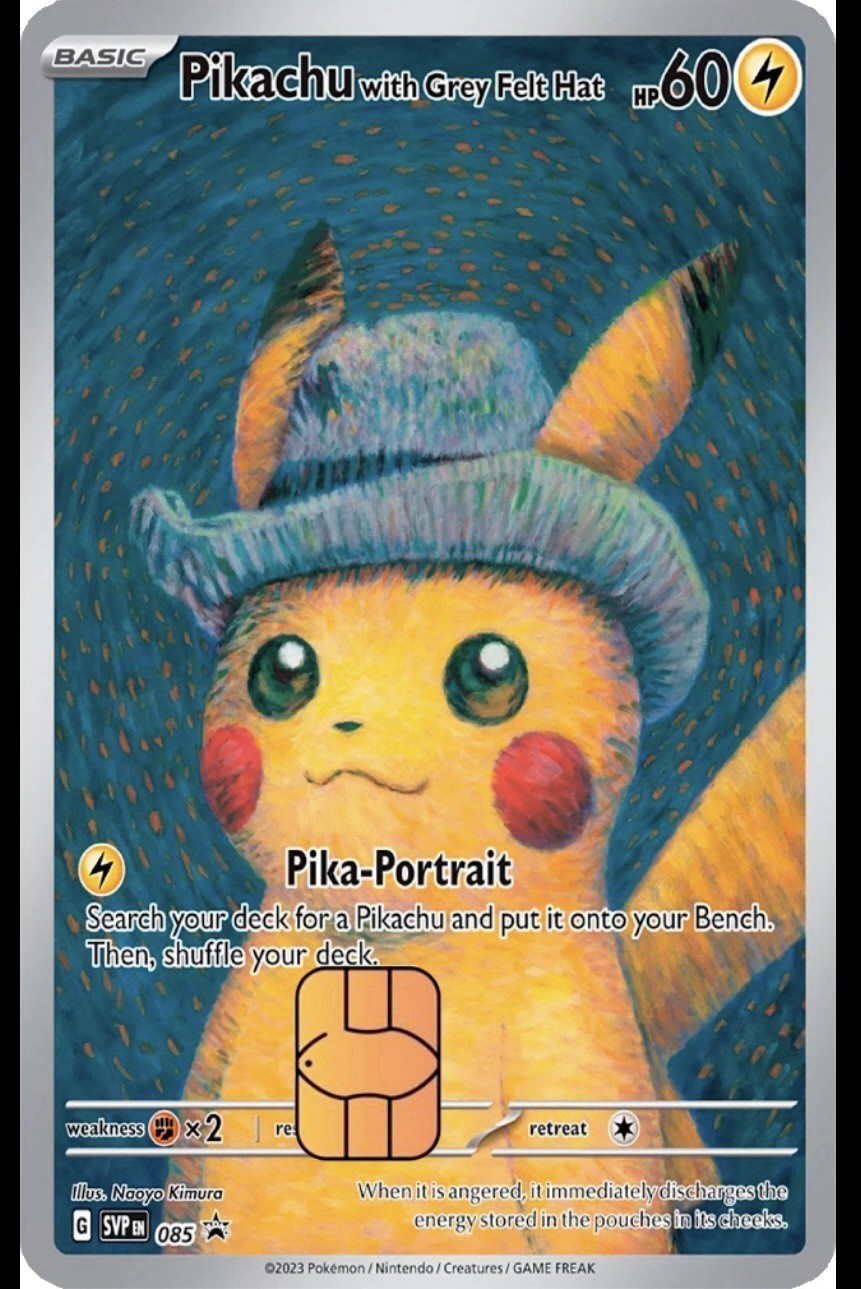 PikaPortrait Pikachu - Van Gogh - Pokémon Debit Credit Card Skin - Small Chip