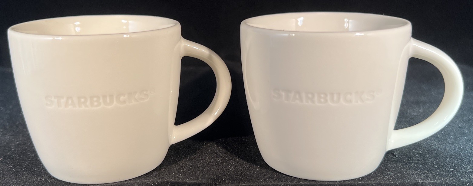 New Set Of 2 Starbucks 3oz Espresso Cups - Ivory Ceramic