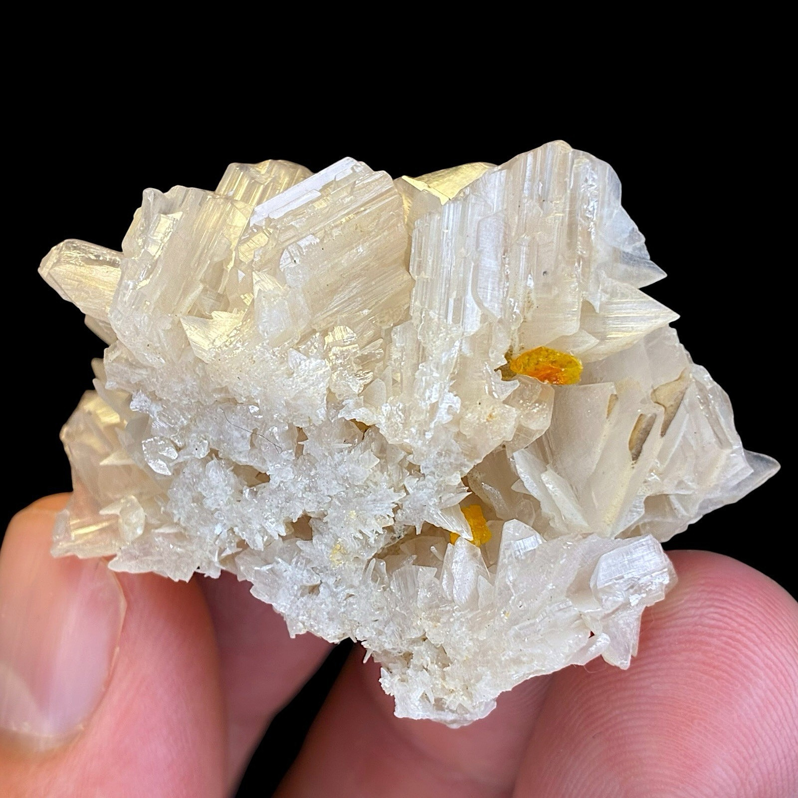 Natural Cerussite Crystal cluster with Wulfenite, Raw rare mineral specimen, Gem
