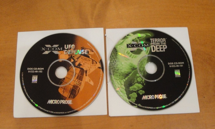 X-COM UFO Defense & Terror from the Deep Set of 2 PC DOS CD-ROM Discs Only
