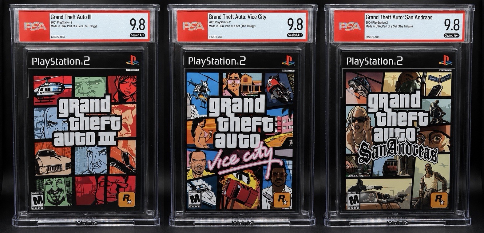 Grand Theft Auto GTA Trilogy Complete Set PS2 PlayStation 2 PSA Graded 9.8/A++