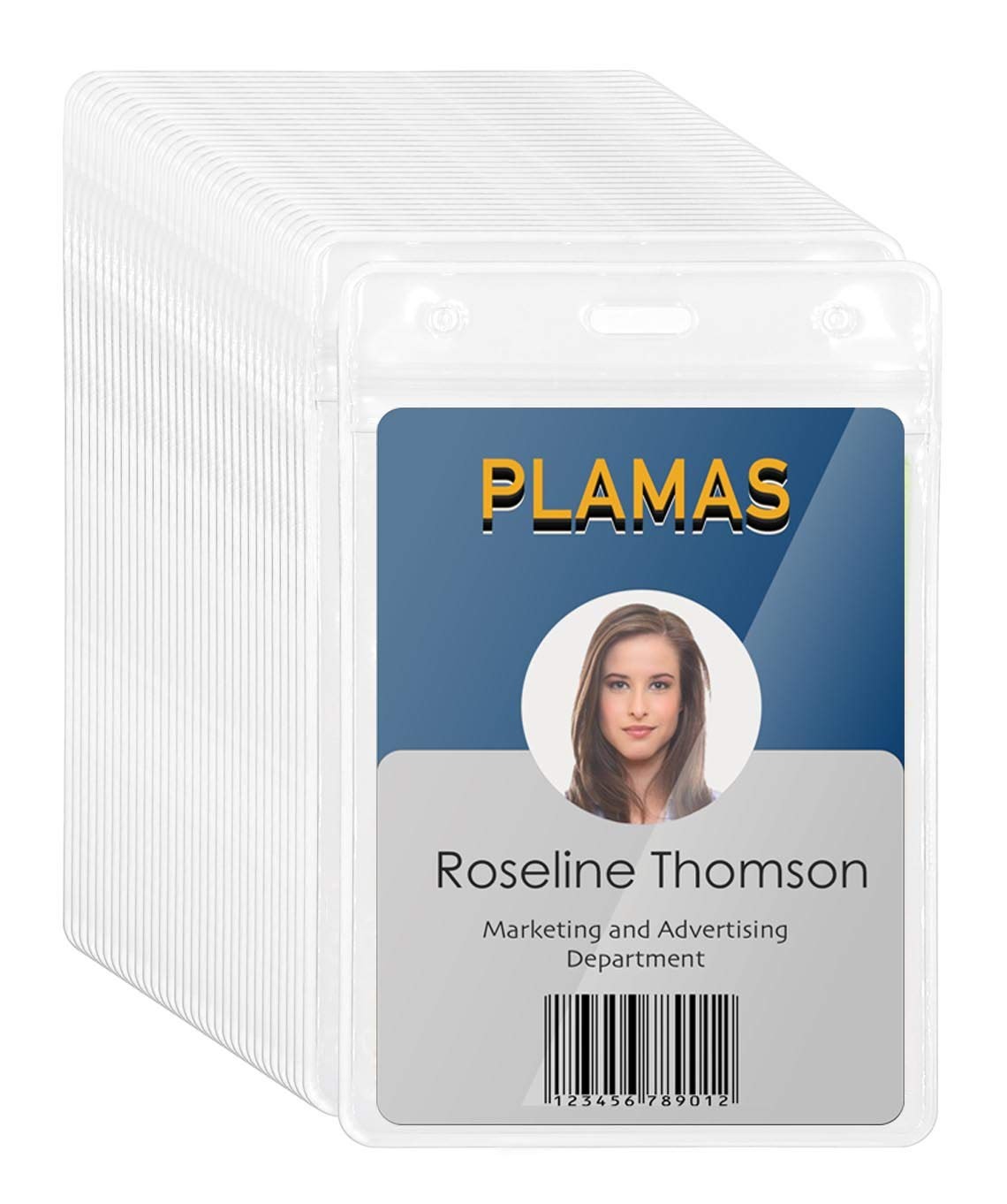 WTQ 50 Pack Waterproof Name Badge Holders Vertical_3