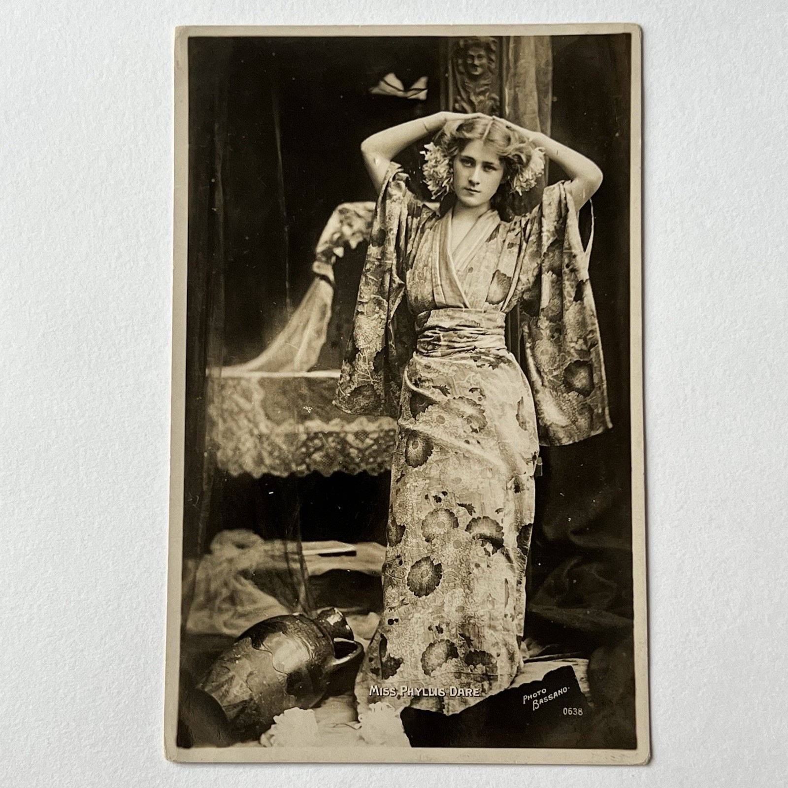 Antique RPPC Real Photograph Postcard Beautiful Young Woman Actress Phyllis Dare
