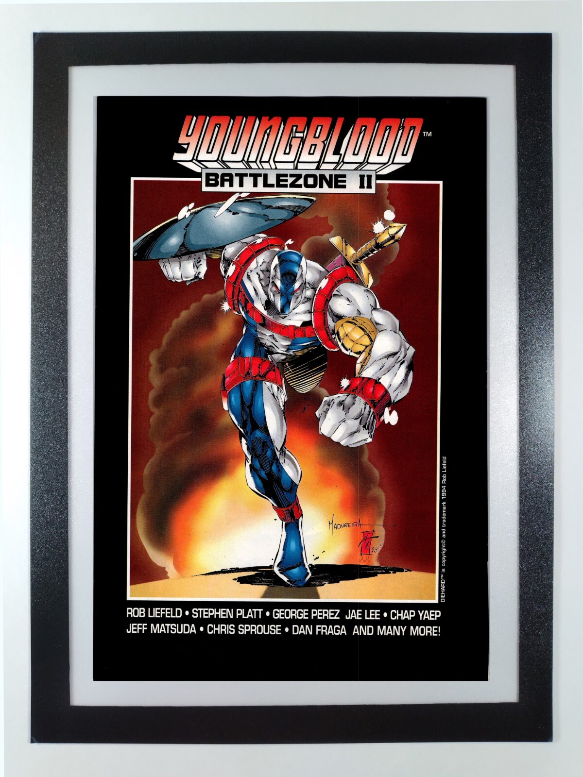 Youngblood Battlezone II Rob Liefeld Stephen Platt Framed Wizard Comic Page 1994