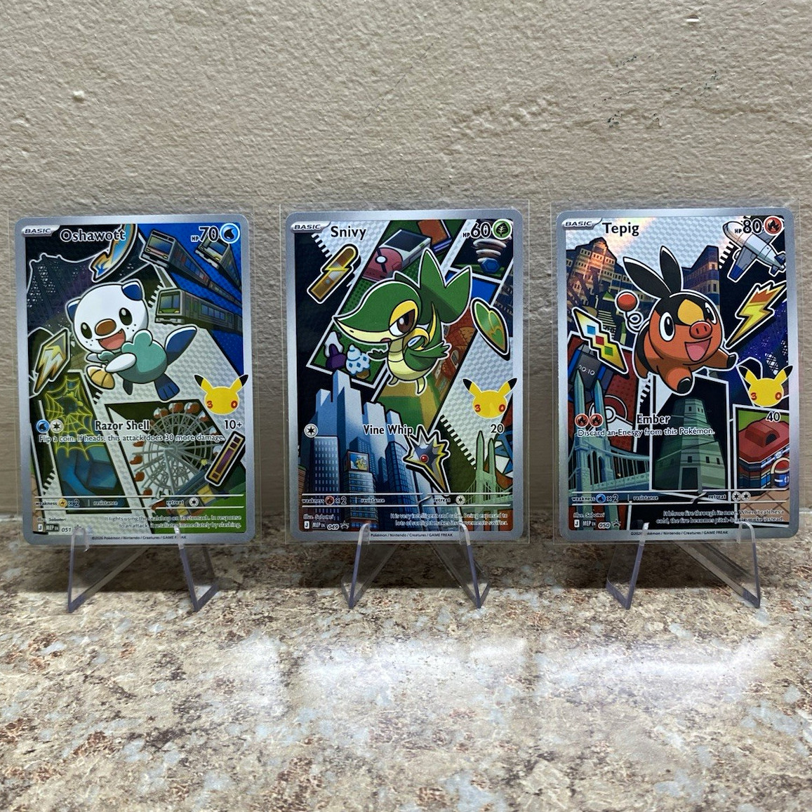 Pokemon First Partner Collection 2026 3-Card Lot: Tepig Snivy Oshawott #049-051