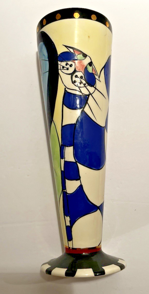 SWAK By Lynda Corneille Whimsical CLANCY Cat Vase 10