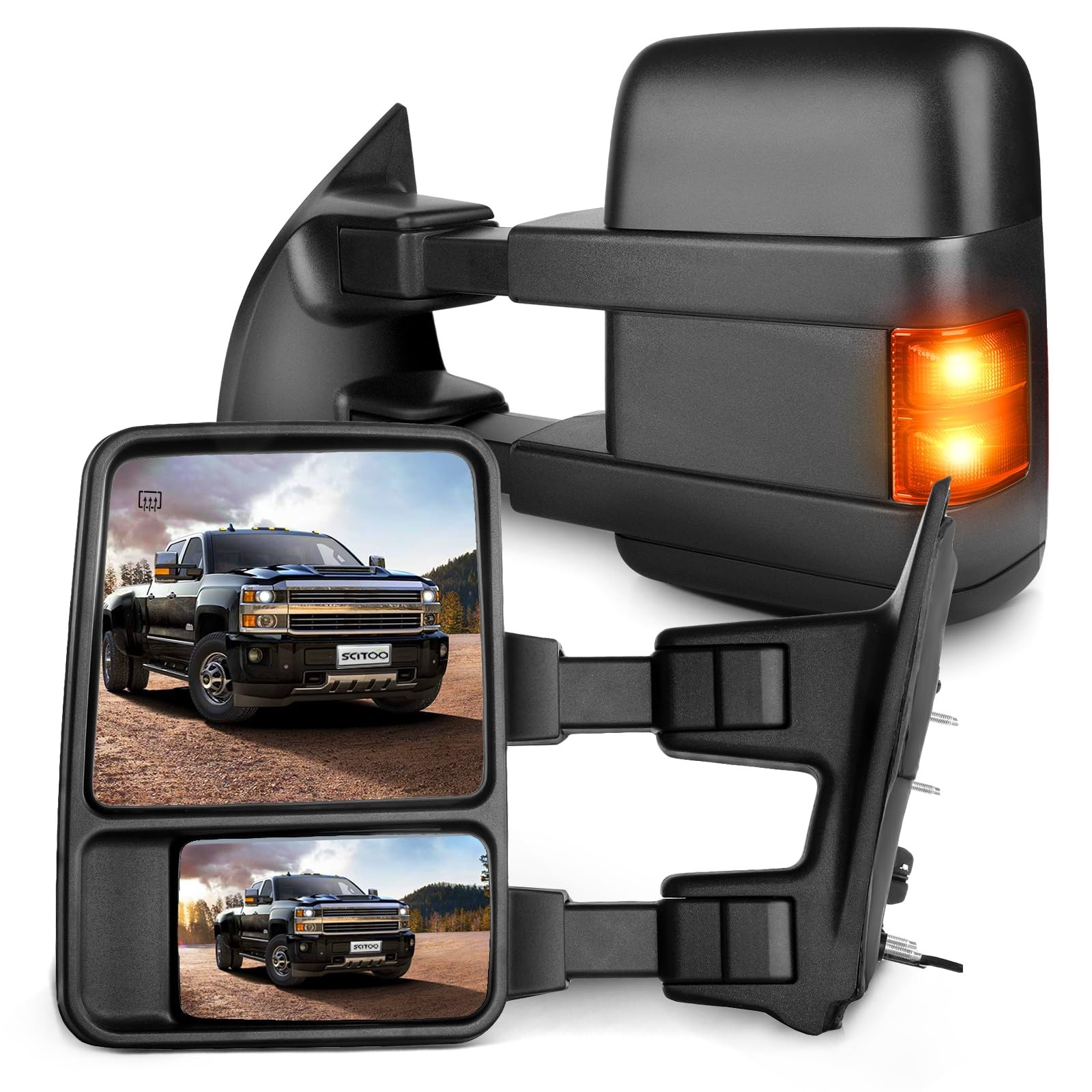 SCITOO Towing Mirrors Compatible For Ford For F250 03-07 Pickup Pair Set | To...