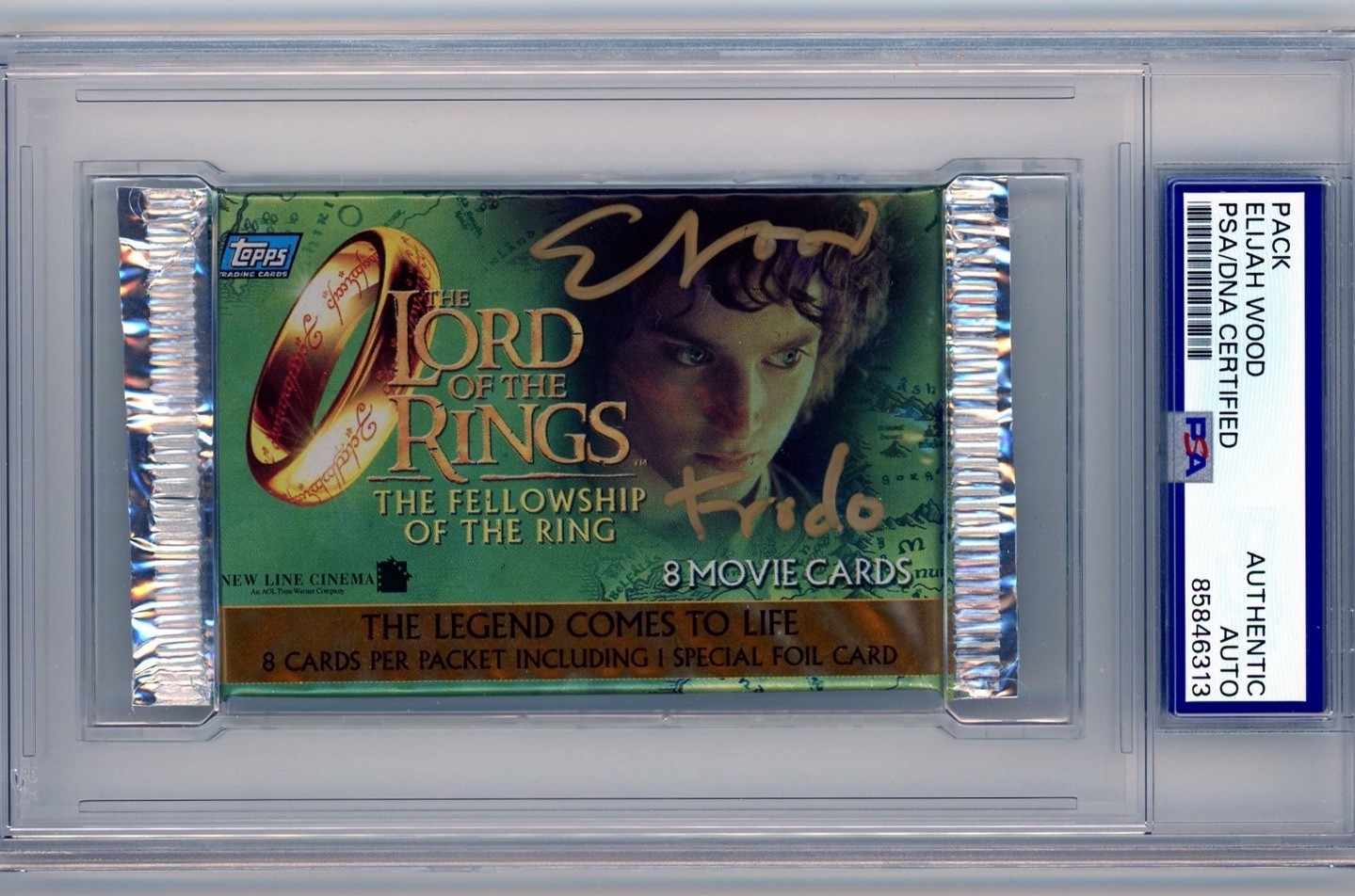 2001 Topps LOTR Fellowship Elijah Wood Signed “Frodo” Sealed Pack PSA/DNA
