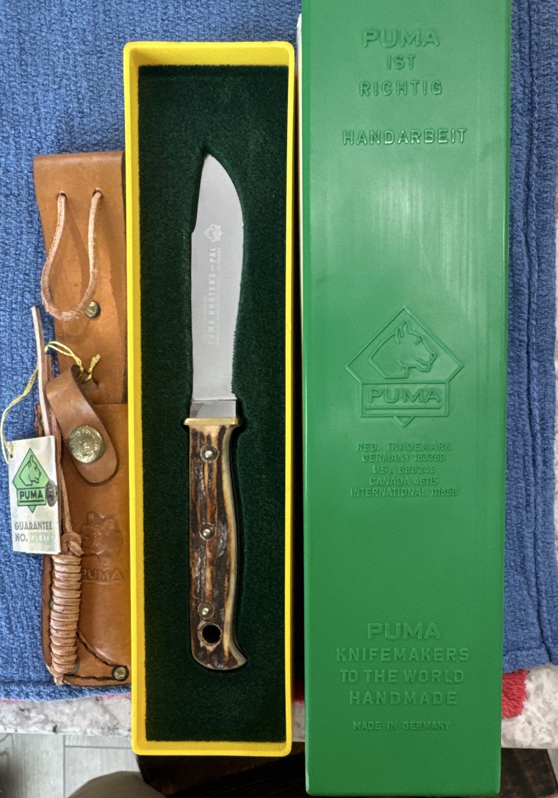 PUMA Hunter’s Pal 6397 Hunting Blade 45874 Knife, Stag/Stainless, Sheath 1978