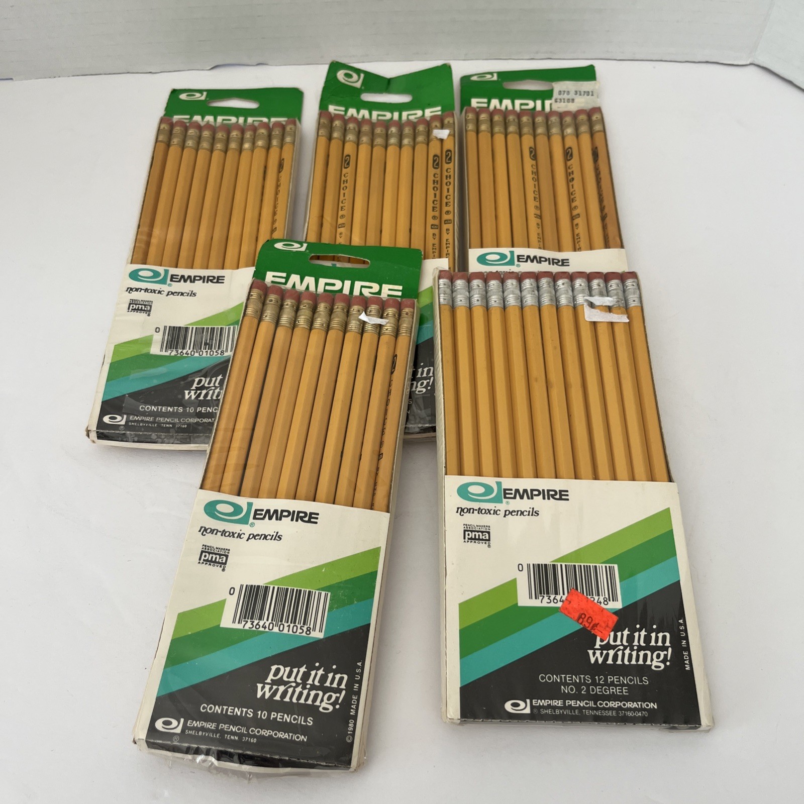 Vintage Empire No 2 Pencils  Made in USA Yellow  non toxic 
