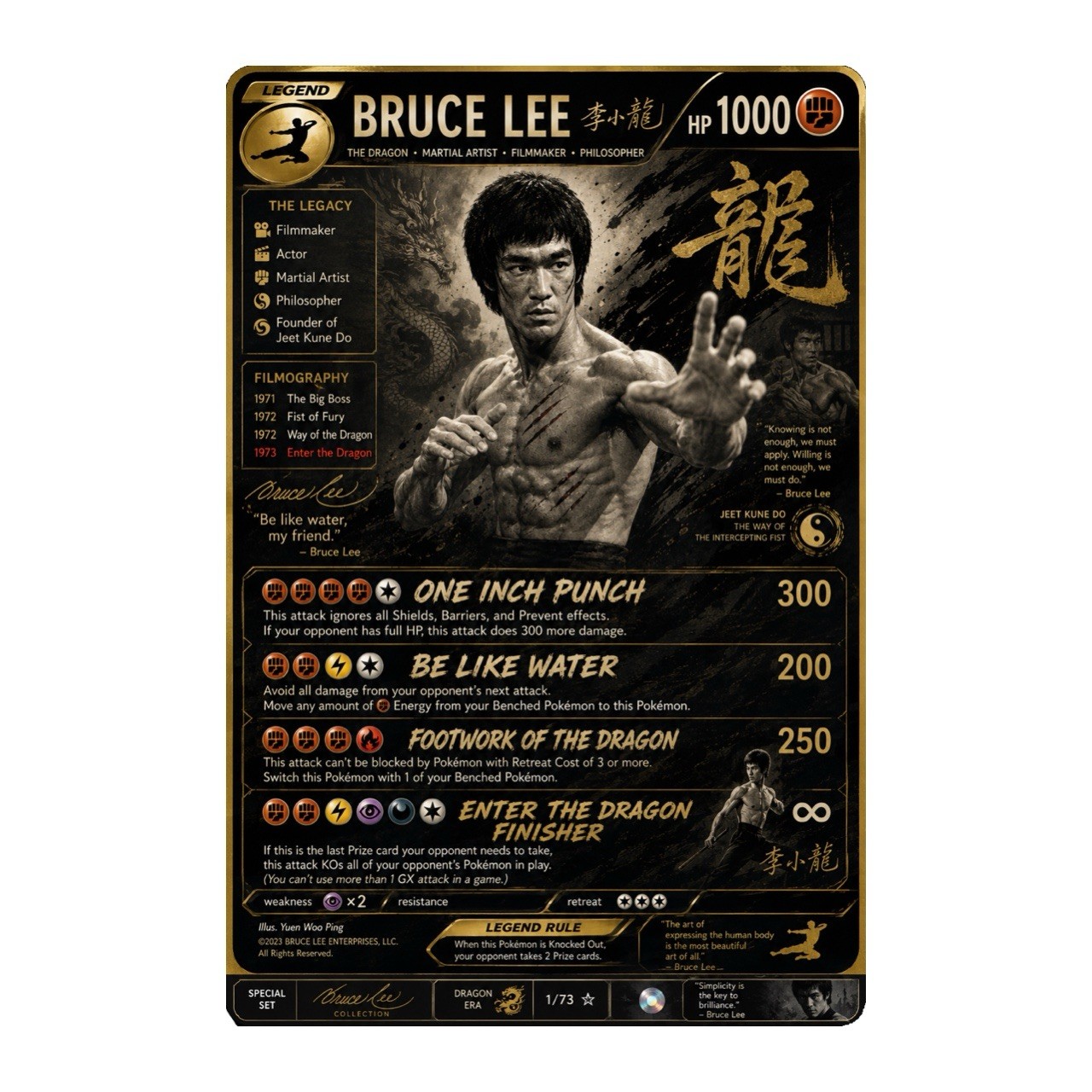 Bruce Lee ~ Pokémon card
