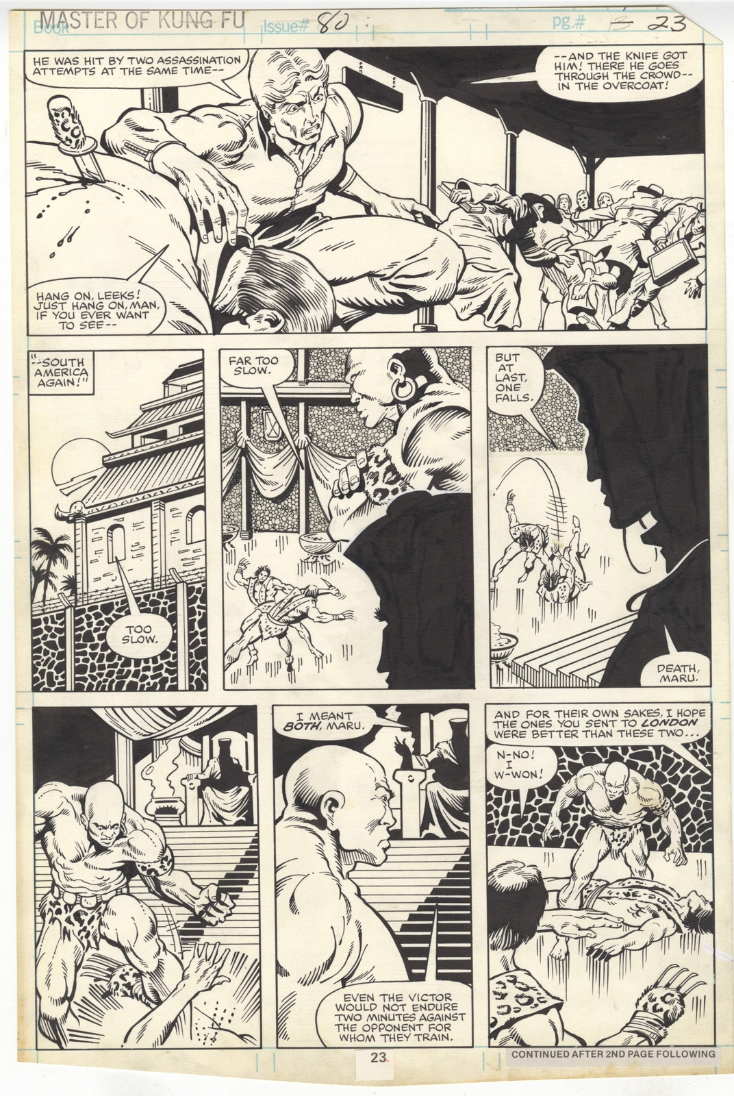 Master of Kung Fu #80 pg 23 Original Comic Art by Mike Zeck - Shang Chi