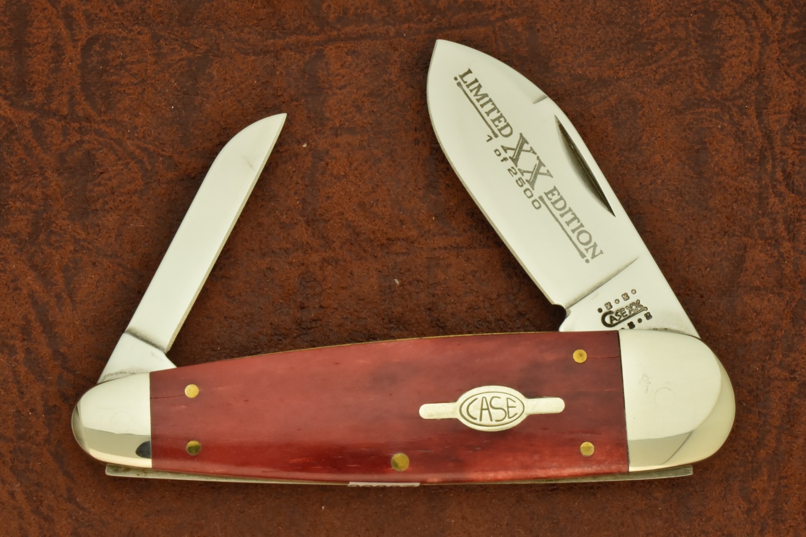 CASE XX USA 2000 LIMITED EDITION 1/2500 RED BONE SLEEVEBOARD TOENAIL KNIFE 36887