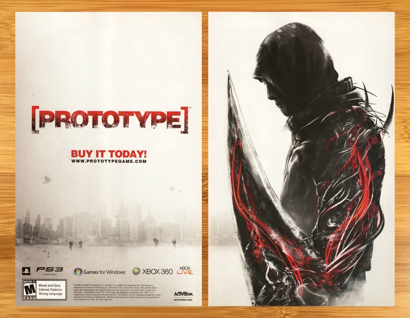 2009 Prototype Xbox 360 PS3 PC Print Ad/Poster Official Video Game Promo Art 00s