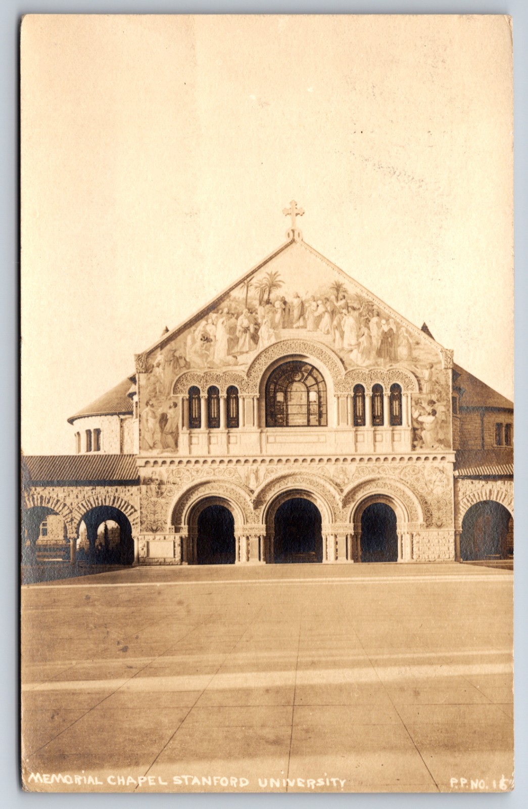 Memorial Chapel Stanford University California CA 1927 Real Photo RPPC