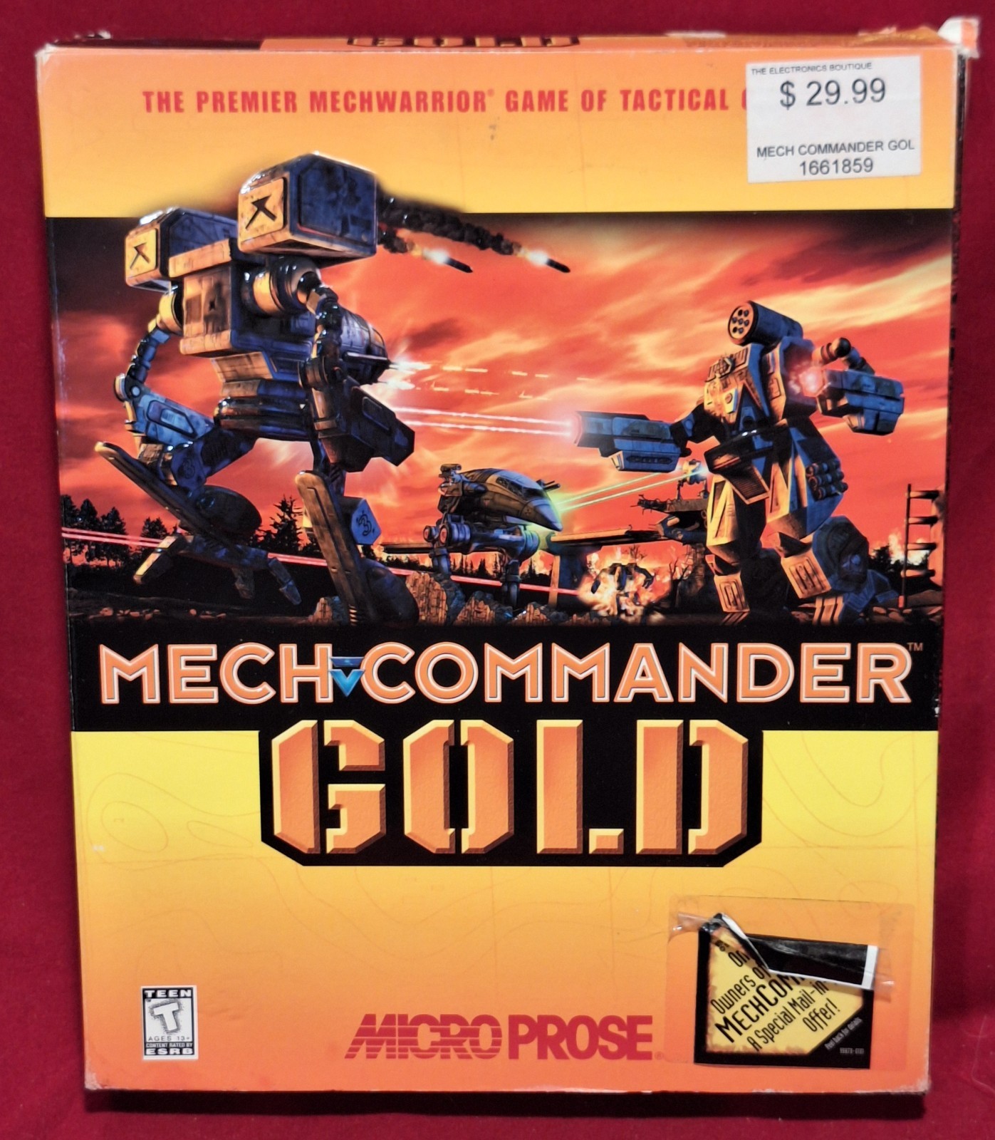 RARE Mech Commander Gold Big Box PC CIB 1999 Micro Prose