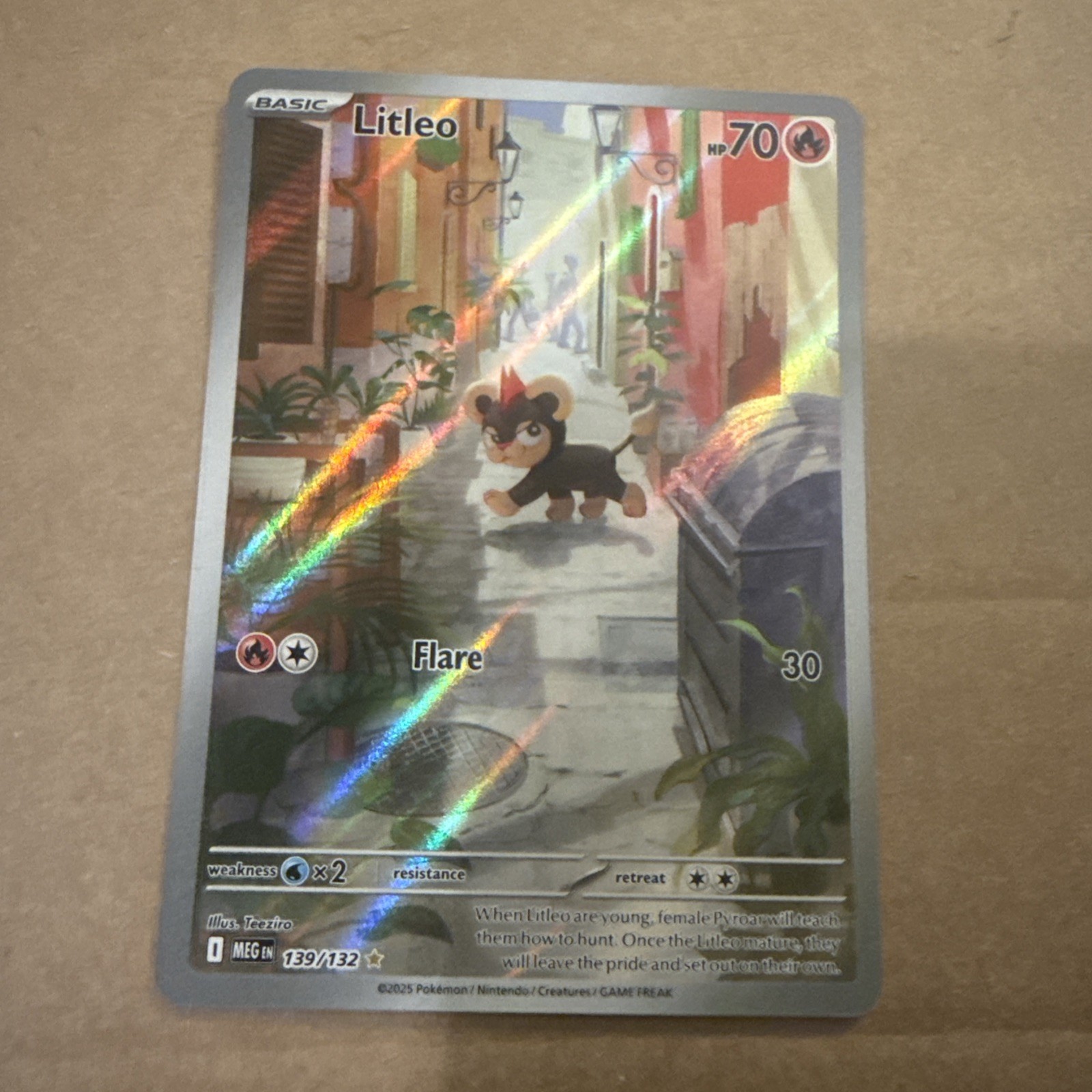 Litleo 139/132 Illustration Rare IR Pokémon Mega Evolution English Full Art