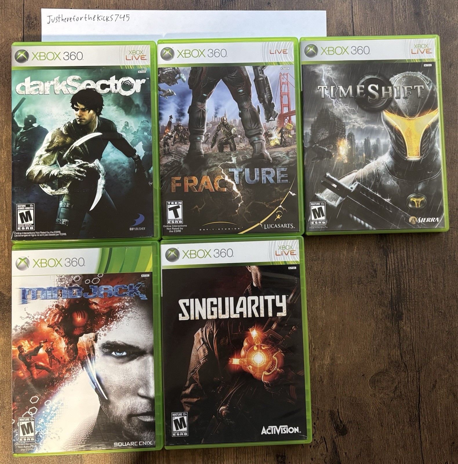 Xbox 360 Game Lot Dark Sector Fracture TimeShift MindJack Singularity CIB Tested