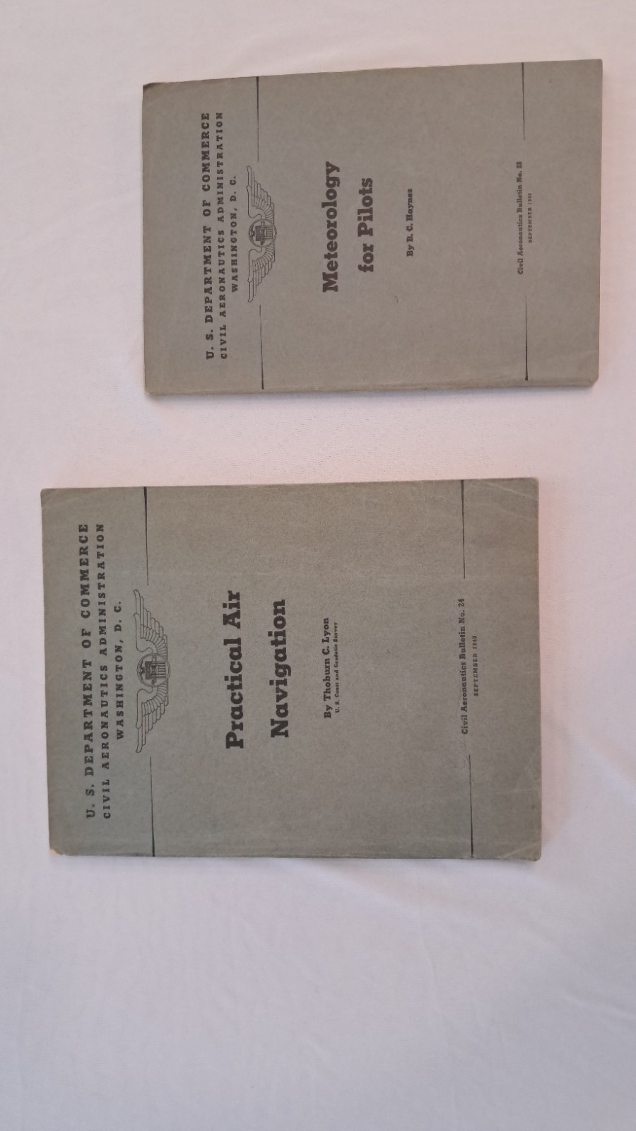 2 Vintage 1940 Government Aeronautics Books U.S. Department Of Commerce
