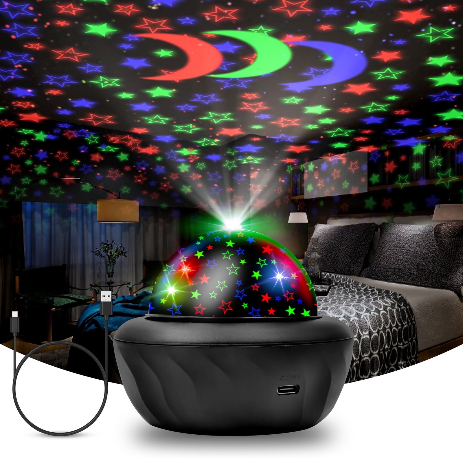 Astronaut black Galaxy Starry Sky Night Light Ocean Star LED Lamp +Remote