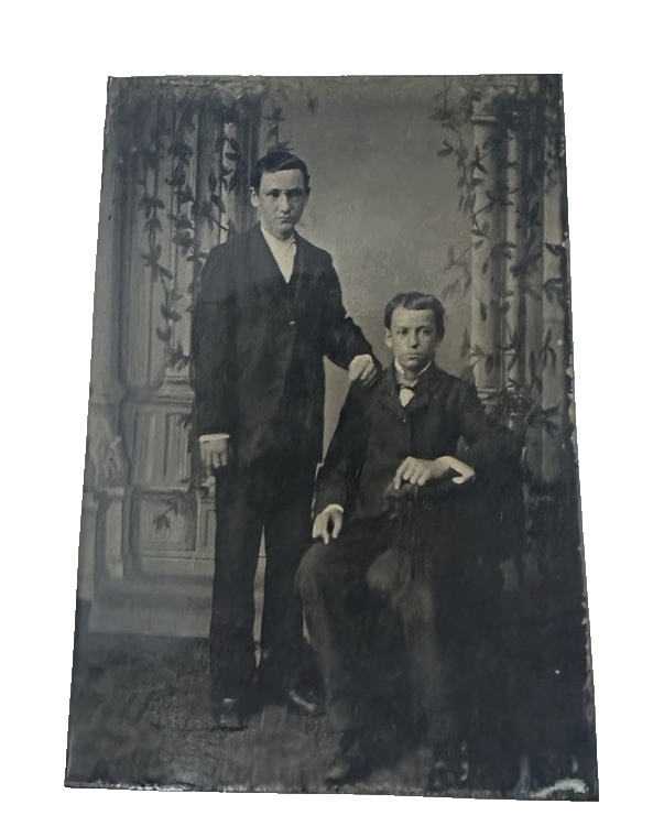 Antique Studio Portrait Tintype of Two Men