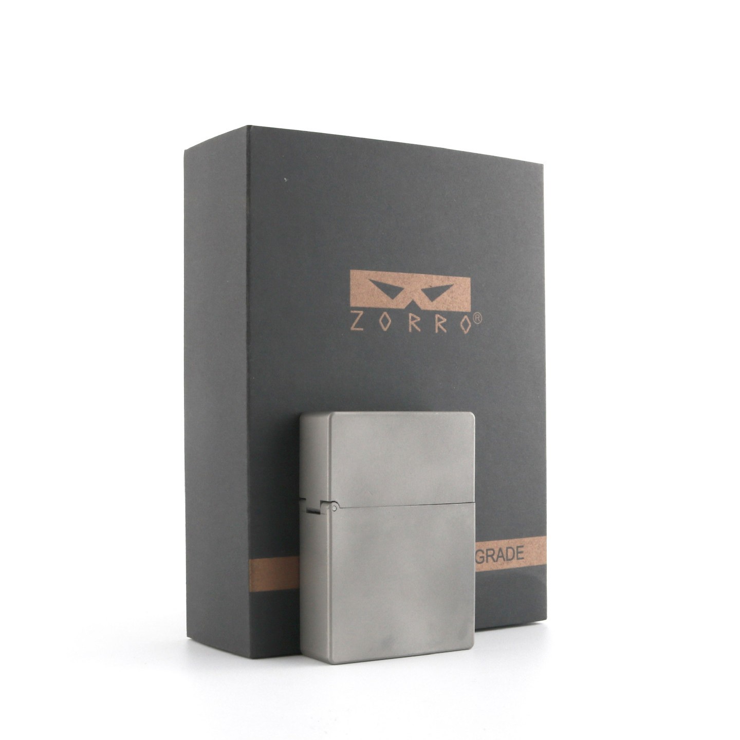 ZORRO Z860 Titanium Alloy Trench Lighter Windproof Flint Wick Petrol w Box.