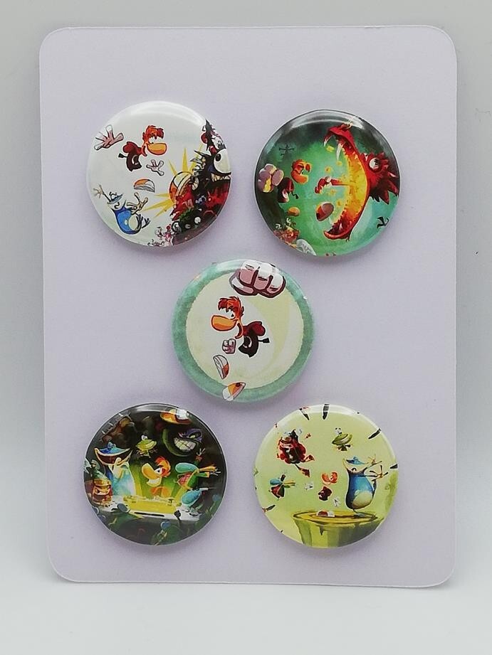 Rayman button badges - New Home Crafted - 5x 25mm - Origins and Legends
