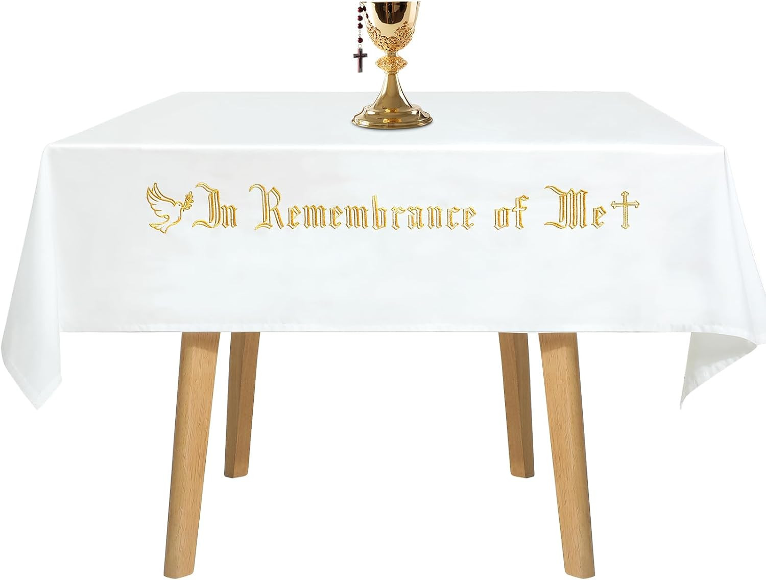 in Remembrance of Me Communion Cloth Church, Gold Embroidery