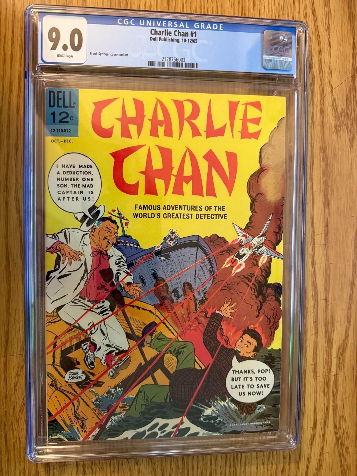 Charlie Chan #1 - CGC 9.0 -White Pages - Dell Comics - 1965 - POP 27 Only 3 9.0