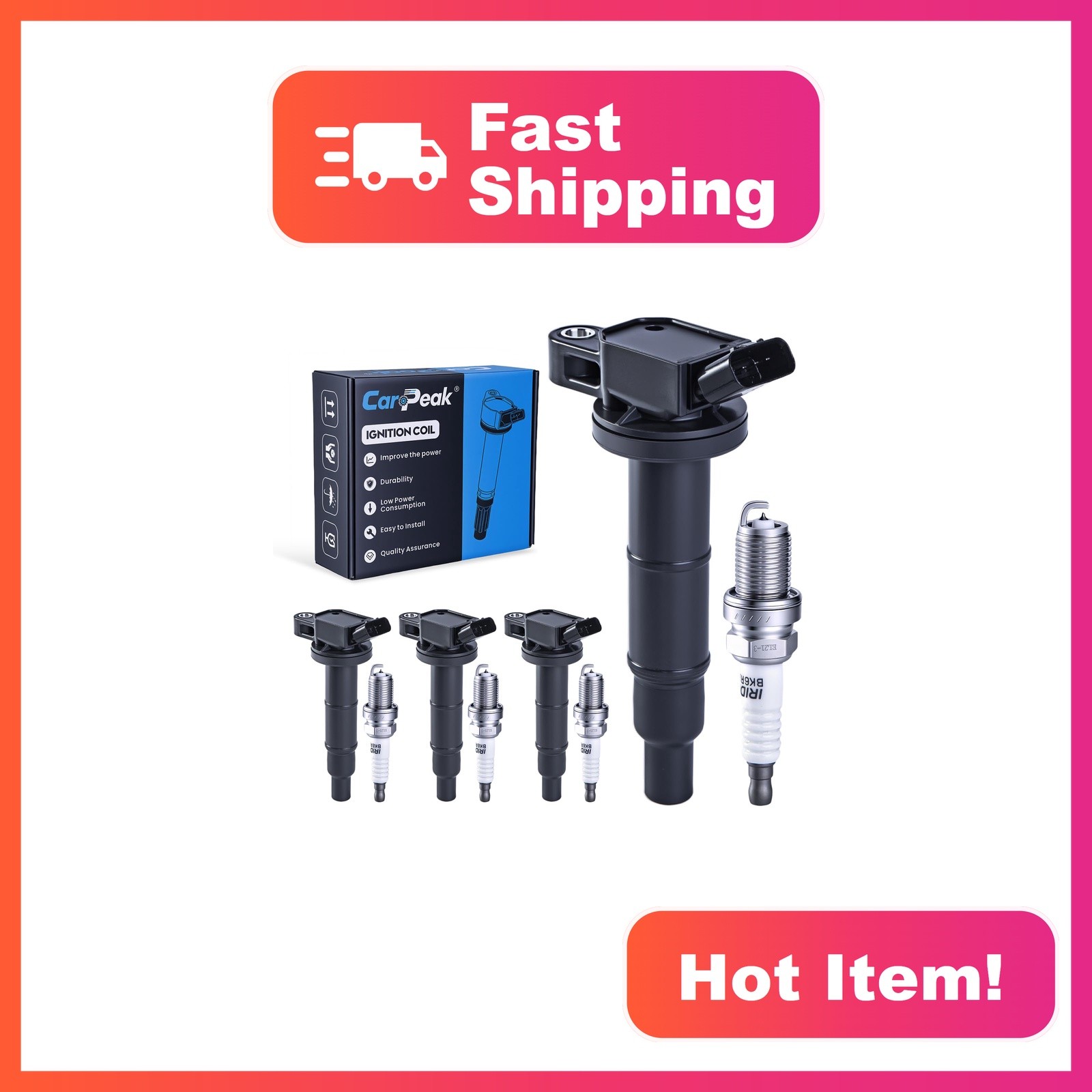 CARPEAK UF333 Ignition Coil Spark Plugs