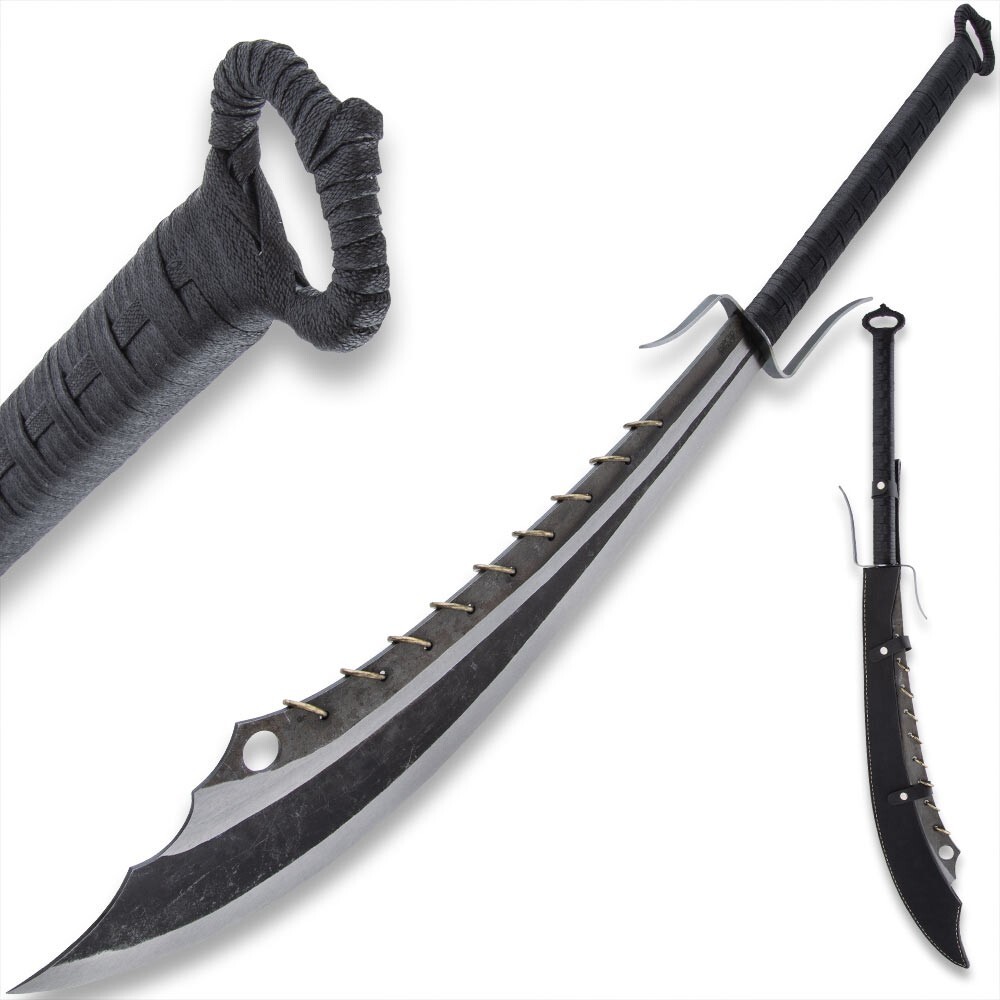 Forged Warrior Chinese Nine Ring Broadsword and Scabbard | 42 1/2” Overall