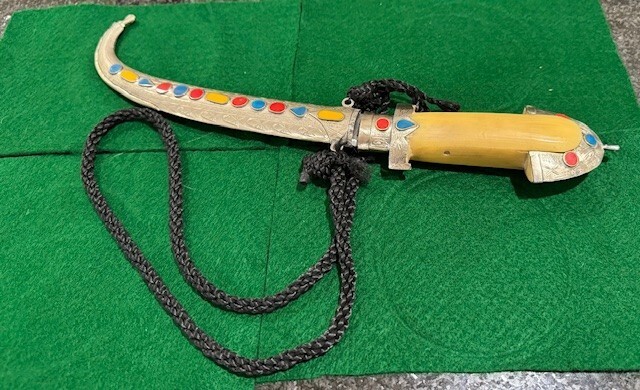 Vintage Moroccan-Collectable Metal Sheathed Knife, Ornate, Great Condition