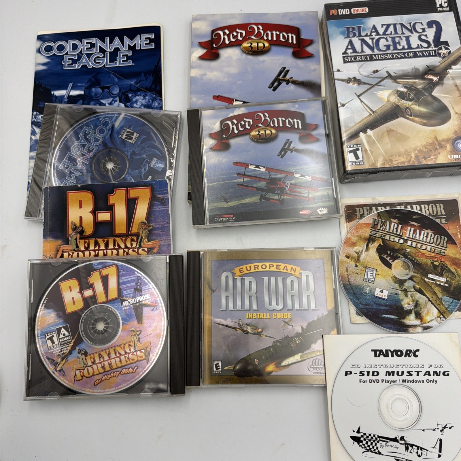 WWII Flight Simulator PC Lot, B-17, Red Baron, Blazing Angels 2, Codename Eagle