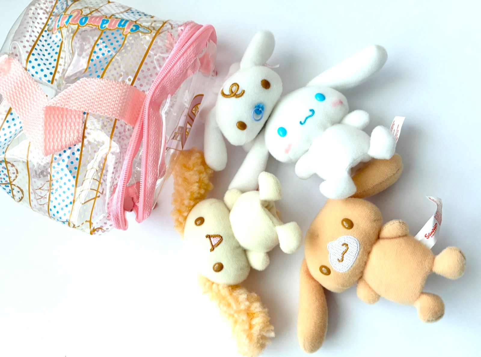 Y2K Vintage Sanrio Cinnamontail Plush Finger Puppet Plastic House Bag Rare Set