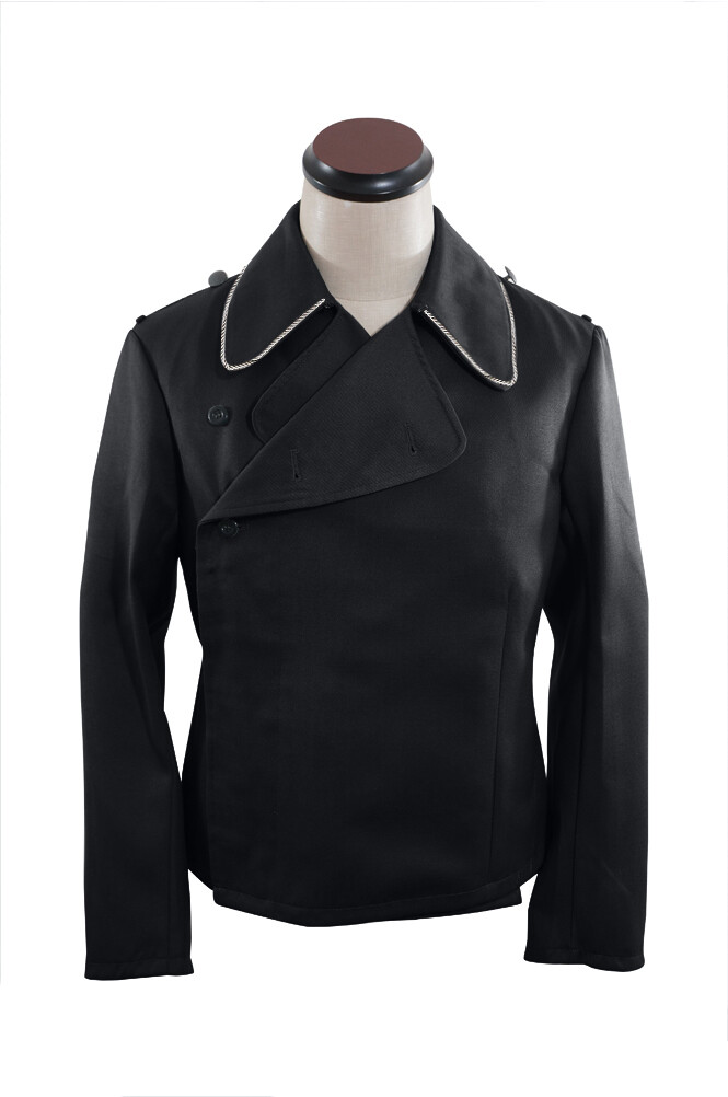 WW2 German Elite panzer officer black gabardine wrap jacket