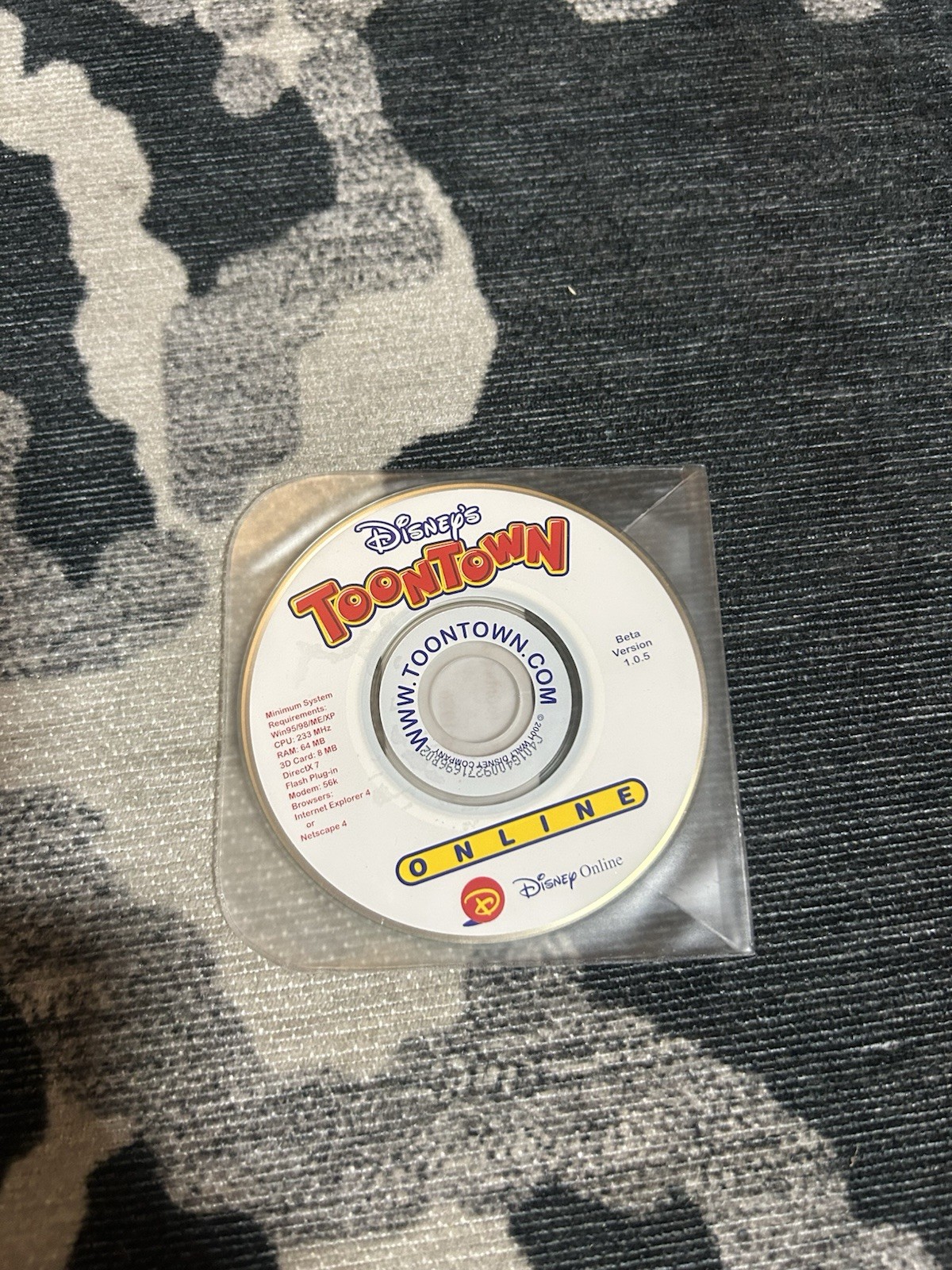Toontown Online Disney Pc Game Beta Rare GRAIL 2001 1.0.5 Version Cd ROM