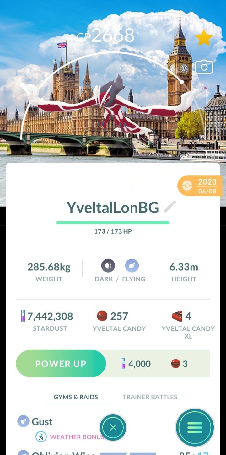 Pokemon Shiny Yveltal London Background BG G0 Fest