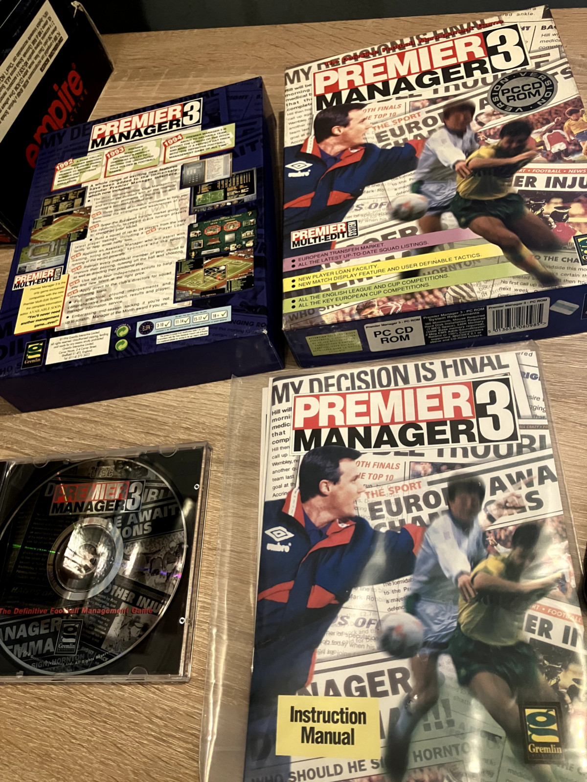 Video Game Retro Game Console Pc Computer Premier Manager 3 Big Box ENG RARE