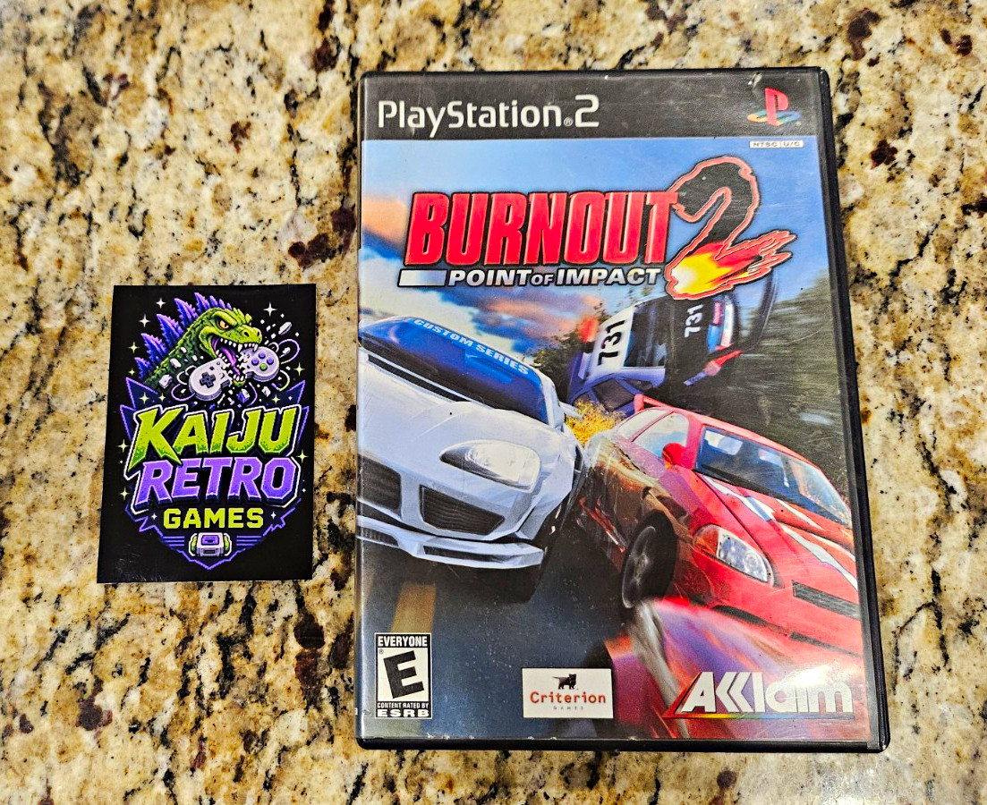 Burnout 2: Point of Impact Sony PlayStation 2 PS2 NTSC-U/C E Racing w/ Case