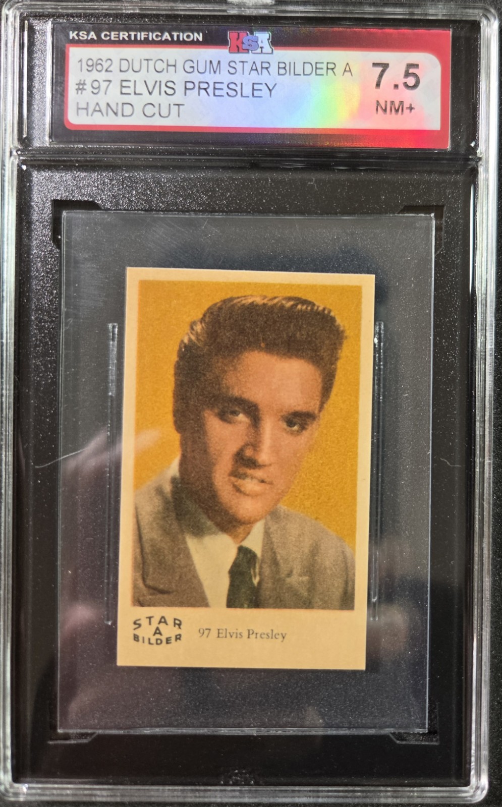 1962 DUTCH GUM ELVIS PRESLEY STAR BILDER A #97 H/C KSA 7.5 NM CENTERED