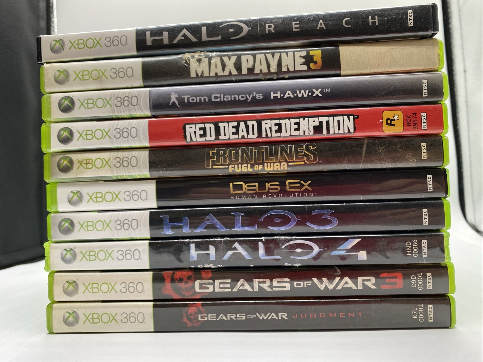 J4 Lot of 10 Microsoft Xbox 360 - Shooter/Military - Halo, Max Payne, & Dues Ex