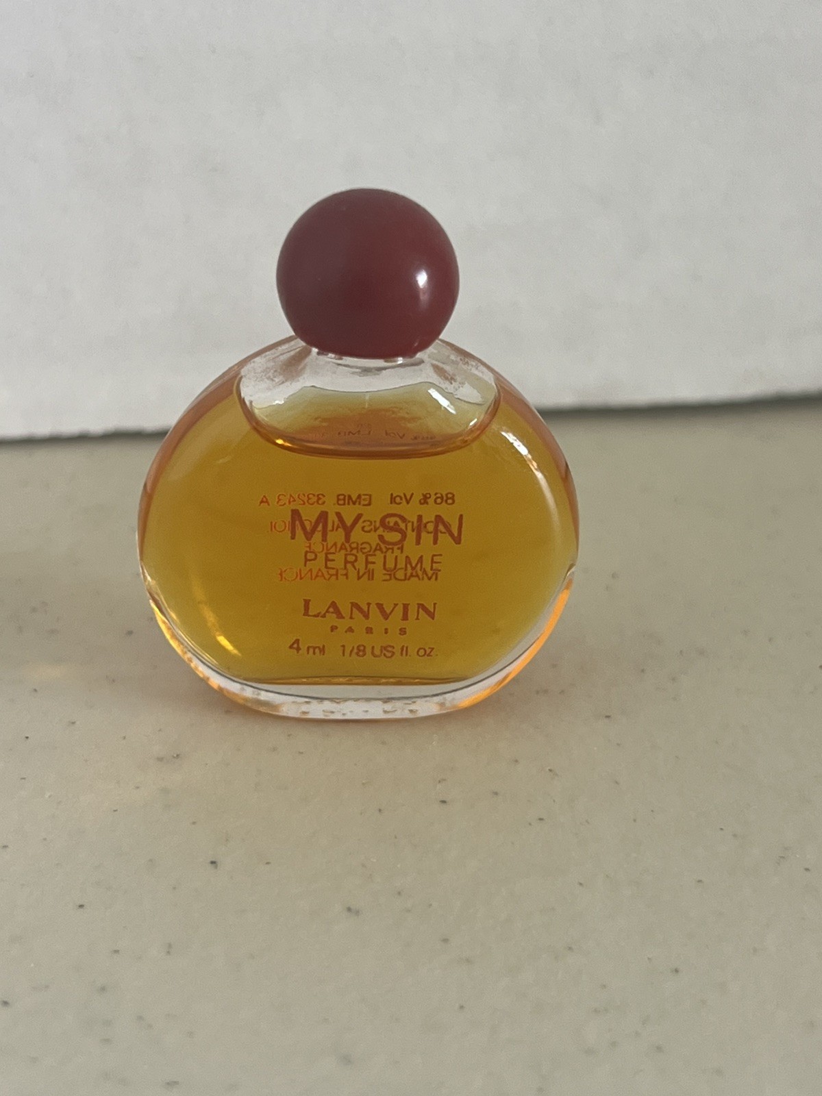 Vintage MY SIN Perfume by LANVIN Small 1/8 oz BOTTLE 4 ml Contents PARIS FRANCE