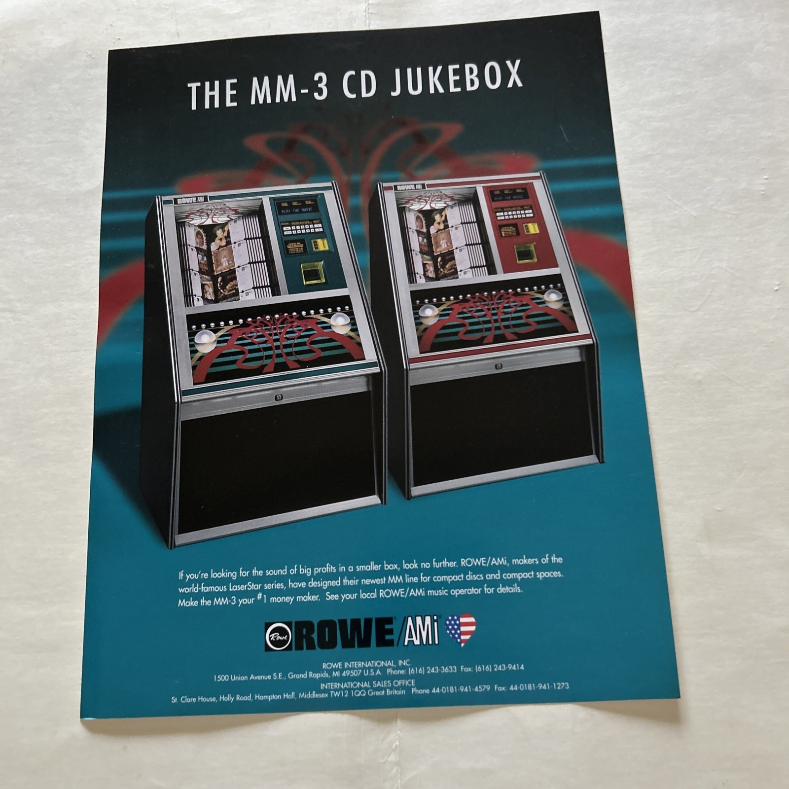 Original Factory Jukebox Ami-Rowe MM-3 Cd FLYER
