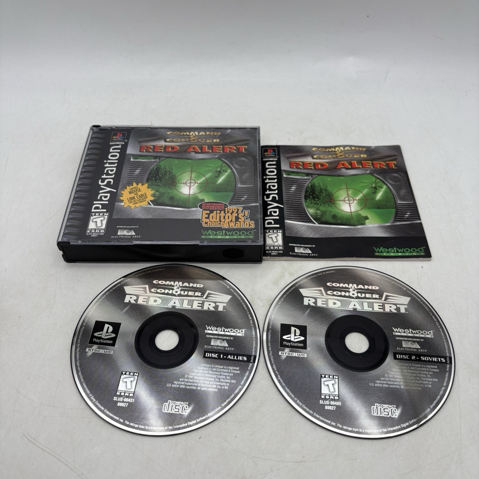 Command & Conquer Red Alert PS1 PlayStation 1 Complete w/ Manual CIB Tested
