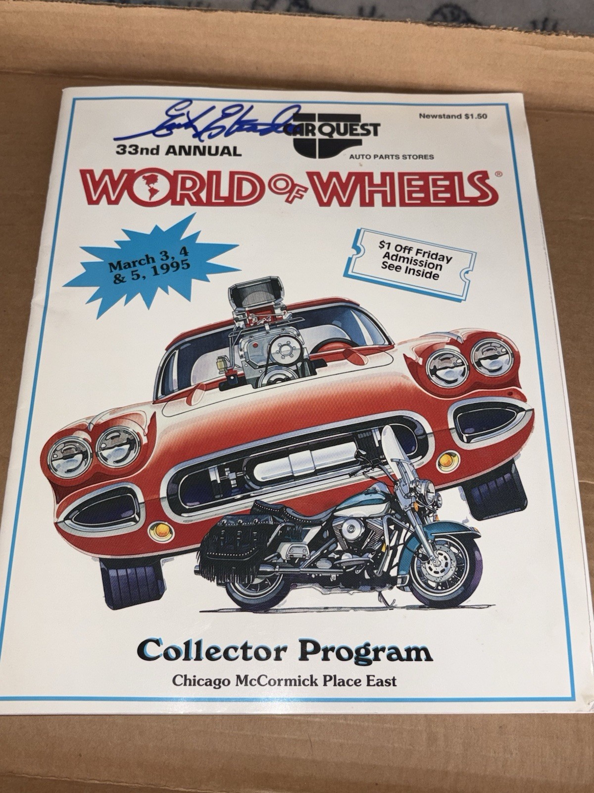 1995 World of Wheels 33rd Annual Collector Magazine/Program Erik Estrada Signed